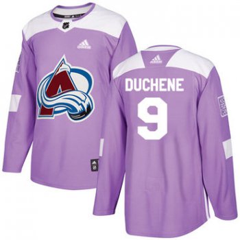 Adidas Avalanche #9 Matt Duchene Purple Authentic Fights Cancer Stitched NHL Jersey