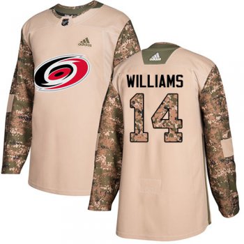 Adidas Hurricanes #14 Justin Williams Camo Authentic 2017 Veterans Day Stitched NHL Jersey