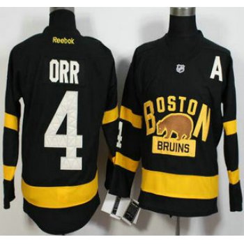 Men's Boston Bruins #4 Bobby Orr Reebok Black 2016 Winter Classic Premier Jersey