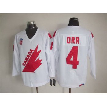 Men's Team Canada #4 Bobby Orr 1991 Olympic White CCM Vintage Throwback Jersey