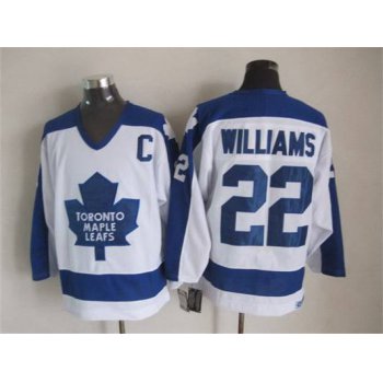 Men's Toronto Maple Leafs #22 Tiger Williams 1982-83 White CCM Vintage Throwback Jersey