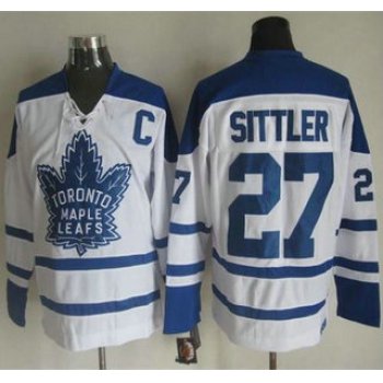 Men's Toronto Maple Leafs #27 Darryl Sittler 1998-99 White CCM Vintage Throwback Jersey
