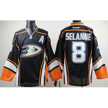 Anaheim Ducks #8 Teemu Selanne Black Third Jersey