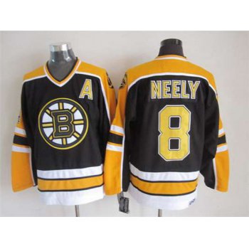 Men's Boston Bruins #8 Cam Neely 1996-97 Black CCM Vintage Throwback Jersey