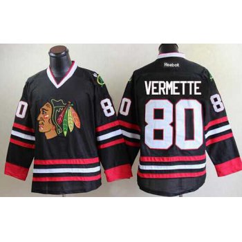 Men's Chicago Blackhawks #80 Antoine Vermette Black Jersey