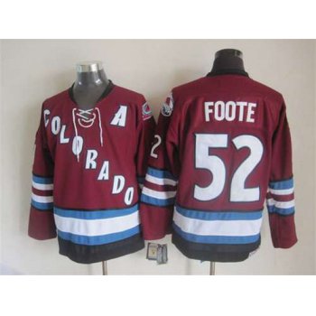 Men's Colorado Avalanche #52 Adam Foote 2001-02 Red CCM Vintage Throwback Jersey