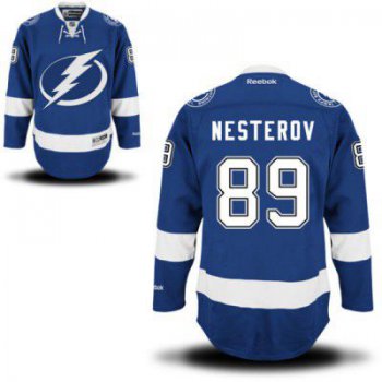 Men's Reebok Tampa Bay Lightning #89 Nikita Nesterov Premier Royal Blue Home NHL Jersey - Men's Size