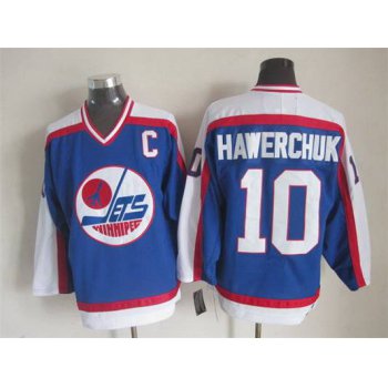 Men's Winnipeg Jets #10 Dale Hawerchuk 1979-80 Blue CCM Vintage Throwback Jersey