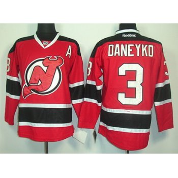 New Jersey Devils #3 Ken Daneyko Red With Black Jersey