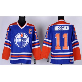 Edmonton Oilers #11 Mark Messier Royal Blue Throwback CCM Jersey