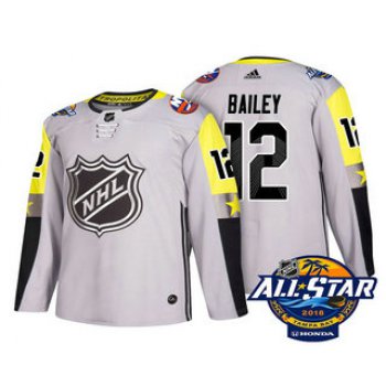 Men's New York Islanders #12 Josh Bailey Grey 2018 NHL All-Star Stitched Ice Hockey Jersey