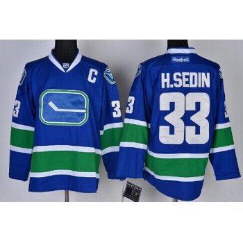Vancouver Canucks #33 Henrik Sedin Blue Third Jersey
