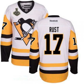 Men's Pittsburgh Penguins #17 Bryan Rust White Third 2017 Stanley Cup Finals Patch Stitched NHL Reebok Hockey Jersey