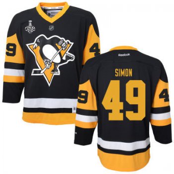 Women's Pittsburgh Penguins #49 Dominik Simon Black With Yellow 2017 Stanley Cup NHL Finals Patch Jersey