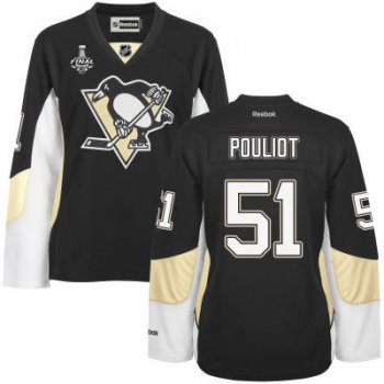 Women's Pittsburgh Penguins #51 Derrick Pouliot Black Team Color 2017 Stanley Cup NHL Finals Patch Jersey