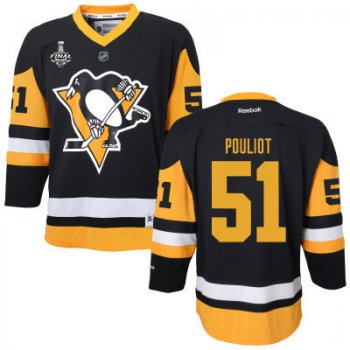 Women's Pittsburgh Penguins #51 Derrick Pouliot Black With Yellow 2017 Stanley Cup NHL Finals Patch Jersey