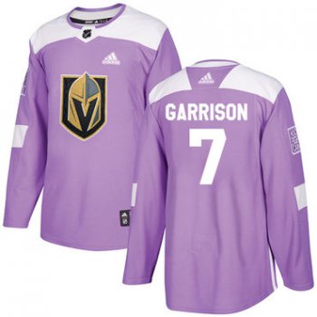Adidas Golden Knights #7 Jason Garrison Purple Authentic Fights Cancer Stitched NHL Jersey