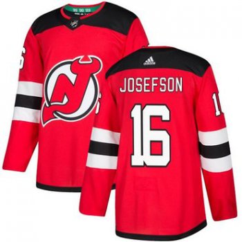 Adidas New Jersey Devils #16 Jacob Josefson Red Home Authentic Stitched NHL Jersey