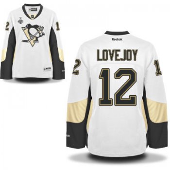 Women's Pittsburgh Penguins #12 Ben Lovejoy White Road 2017 Stanley Cup NHL Finals Patch Jersey