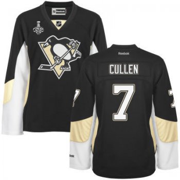 Women's Pittsburgh Penguins #7 Matt Cullen Black Team Color 2017 Stanley Cup NHL Finals Patch Jersey