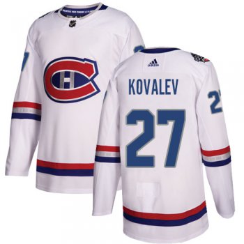 Adidas Canadiens #27 Alexei Kovalev White Authentic 2017 100 Classic Stitched NHL Jersey