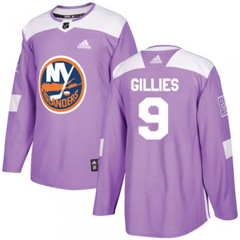 Adidas Islanders #9 Clark Gillies Purple Authentic Fights Cancer Stitched NHL Jersey