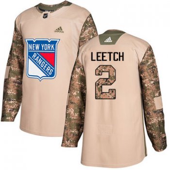 Adidas Rangers #2 Brian Leetch Camo Authentic 2017 Veterans Day Stitched NHL Jersey