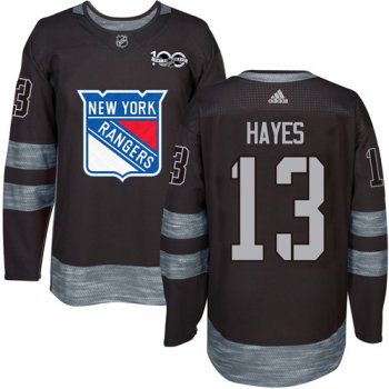 Men's York Rangers #13 Kevin Hayes Black 1917-2017 100th Anniversary Stitched NHL Jersey
