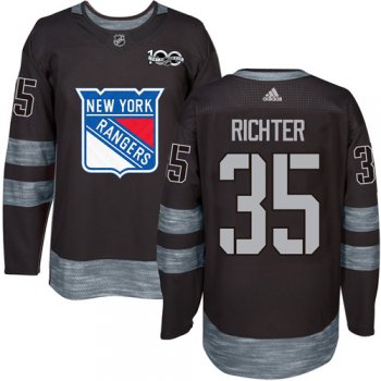 Men's York Rangers #35 Mike Richter Black 1917-2017 100th Anniversary Stitched NHL Jersey