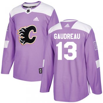 Adidas Flames #13 Johnny Gaudreau Purple Authentic Fights Cancer Stitched NHL Jersey