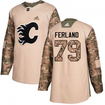 Adidas Flames #79 Michael Ferland Camo Authentic 2017 Veterans Day Stitched NHL Jersey