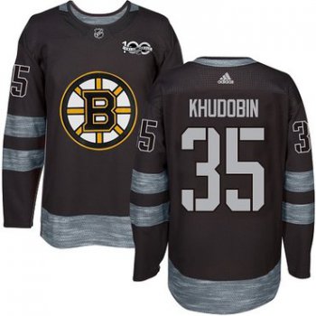 Adidas Bruins #35 Anton Khudobin Black 1917-2017 100th Anniversary Stitched NHL Jersey