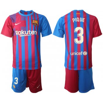 Men 2021-2022 Club Barcelona home red 3 Nike Soccer Jerseys