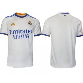 Men 2021-2022 Club Real Madrid home aaa version white blank Soccer Jerseys