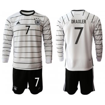Men 2021 European Cup Germany home white Long sleeve 7 Soccer Jersey1