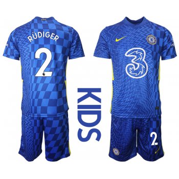 Youth 2021-2022 Club Chelsea FC home blue 2 Nike Soccer Jerseys