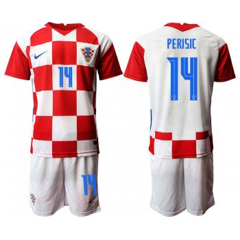 Men 2020-2021 European Cup Croatia home red 14 Nike Soccer Jersey