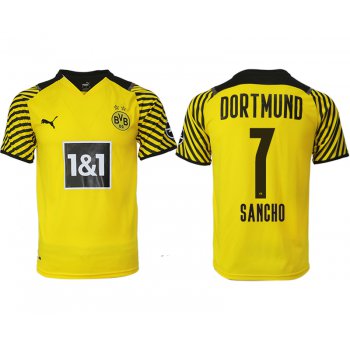 Men 2021-2022 Club Borussia Dortmund home yellow aaa version 7 Soccer Jersey