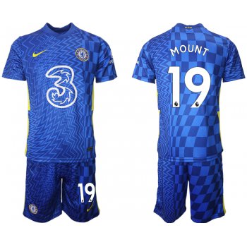 Men 2021-2022 Club Chelsea FC home blue 19 Nike Soccer Jerseys