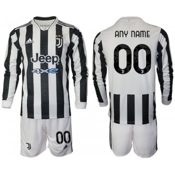 Men 2021-2022 Club Juventus home white Long Sleeve customized Adidas Soccer Jersey