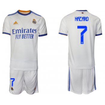 Men 2021-2022 Club Real Madrid home white 7 Soccer Jerseys