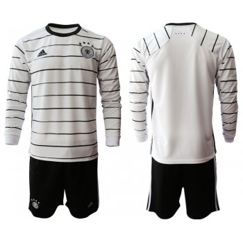 Men 2021 European Cup Germany home white Long sleeve Soccer Jersey