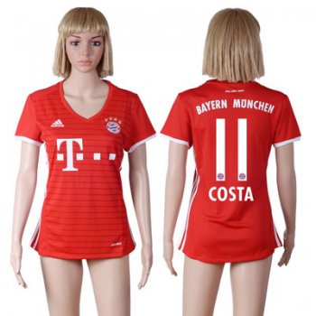 2016-17 Bayern Munich #11 COSTA Home Soccer Women's Red AAA+ Shirt