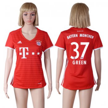 2016-17 Bayern Munich #37 GREEN Home Soccer Women's Red AAA+ Shirt