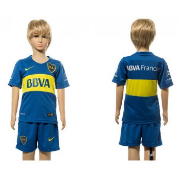 2016-17 Boca Juniors Blank or Custom Home Soccer Youth Teal Shirt Kit
