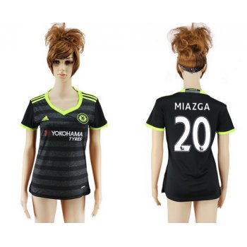 2016-17 Chelsea #20 MIAZGA Away Soccer Women's Black AAA+ Shirt