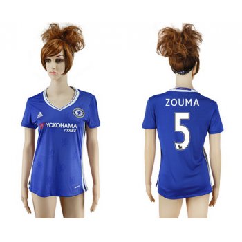 2016-17 Chelsea #5 ZOUMA Home Soccer Women's Blue AAA+ Shirt
