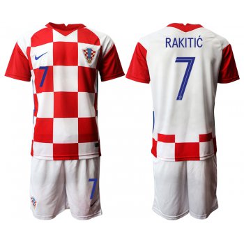 Men 2021 European Cup Croatia white home 7 Soccer Jerseys