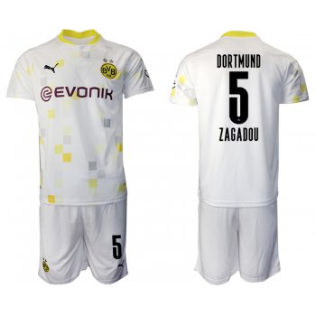 Men 2020-2021 club Borussia Dortmund Second away 5 white Soccer Jerseys