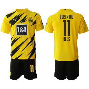 Men 2020-2021 club Borussia Dortmund home 11 yellow Soccer Jerseys